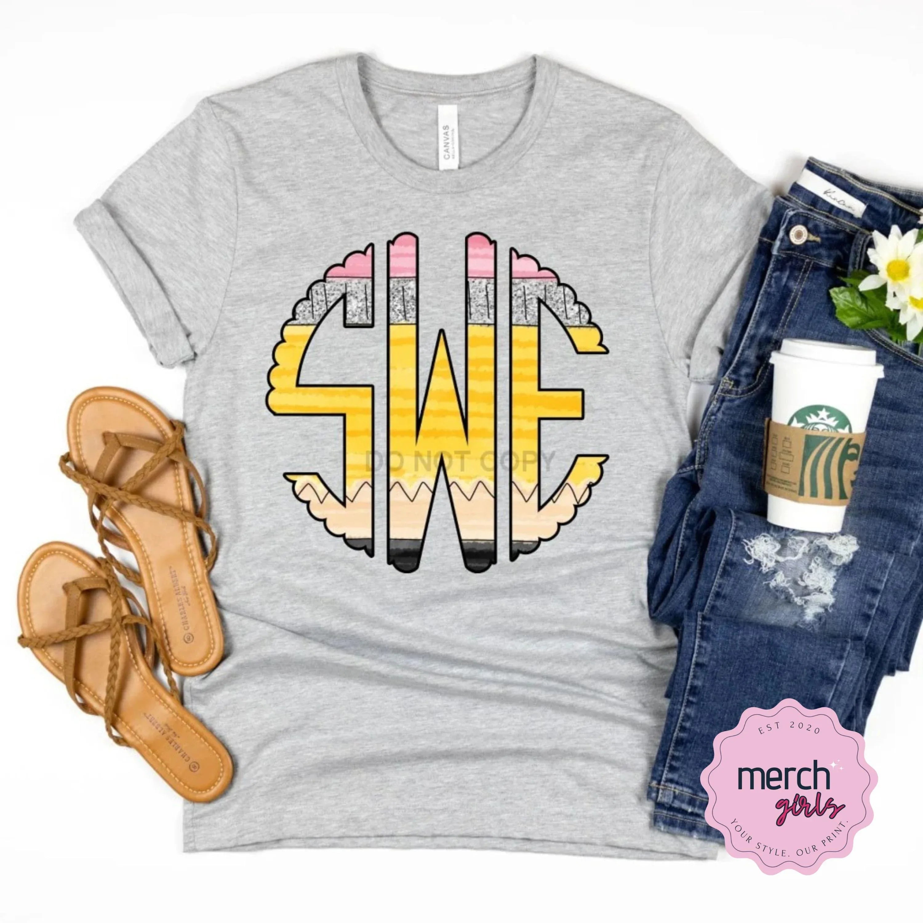 Pencil Monogram Graphic Tee