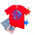 Patriotic Leopard Monogram Graphic Tee