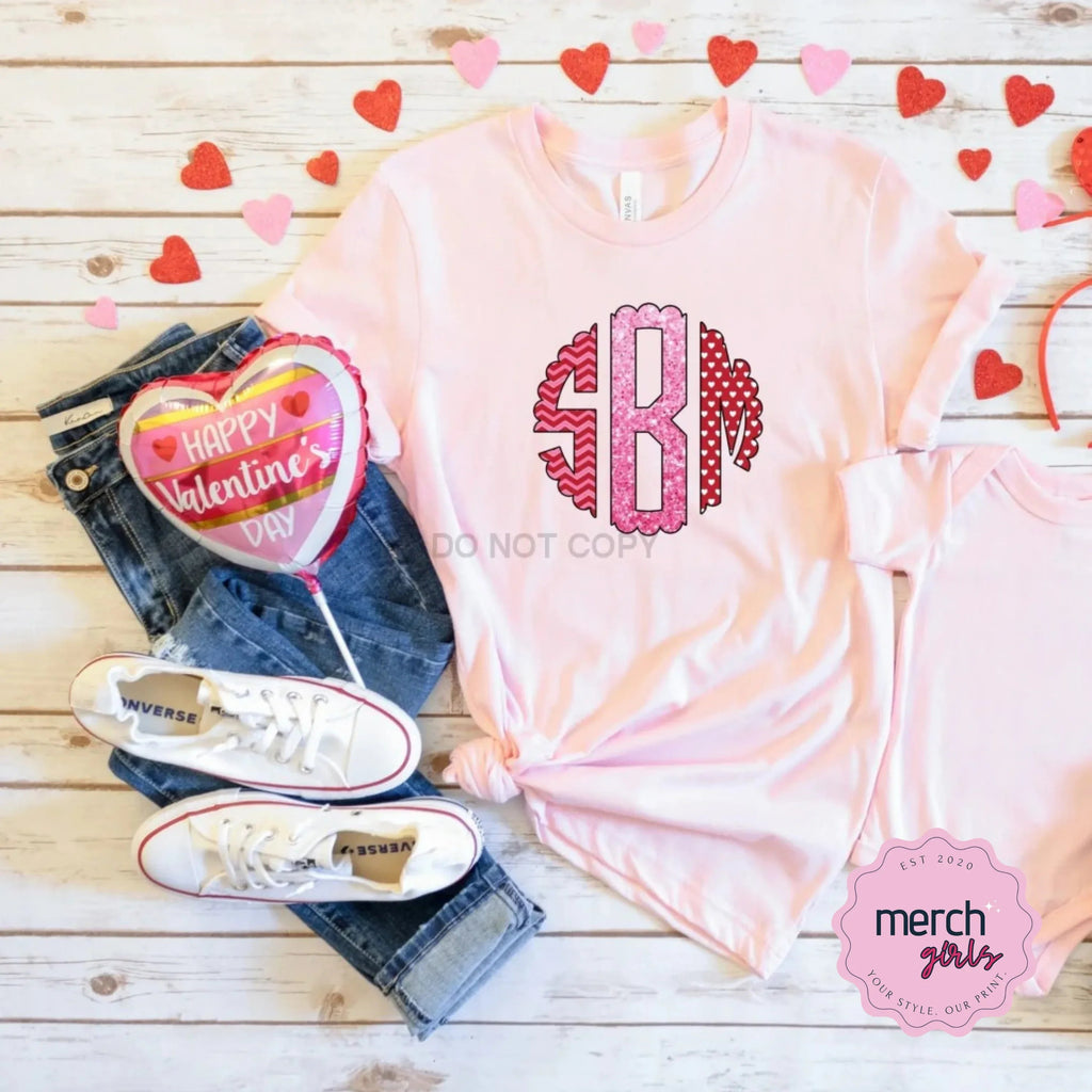 Mixed Valentine's Trio Monogram Graphic Tee