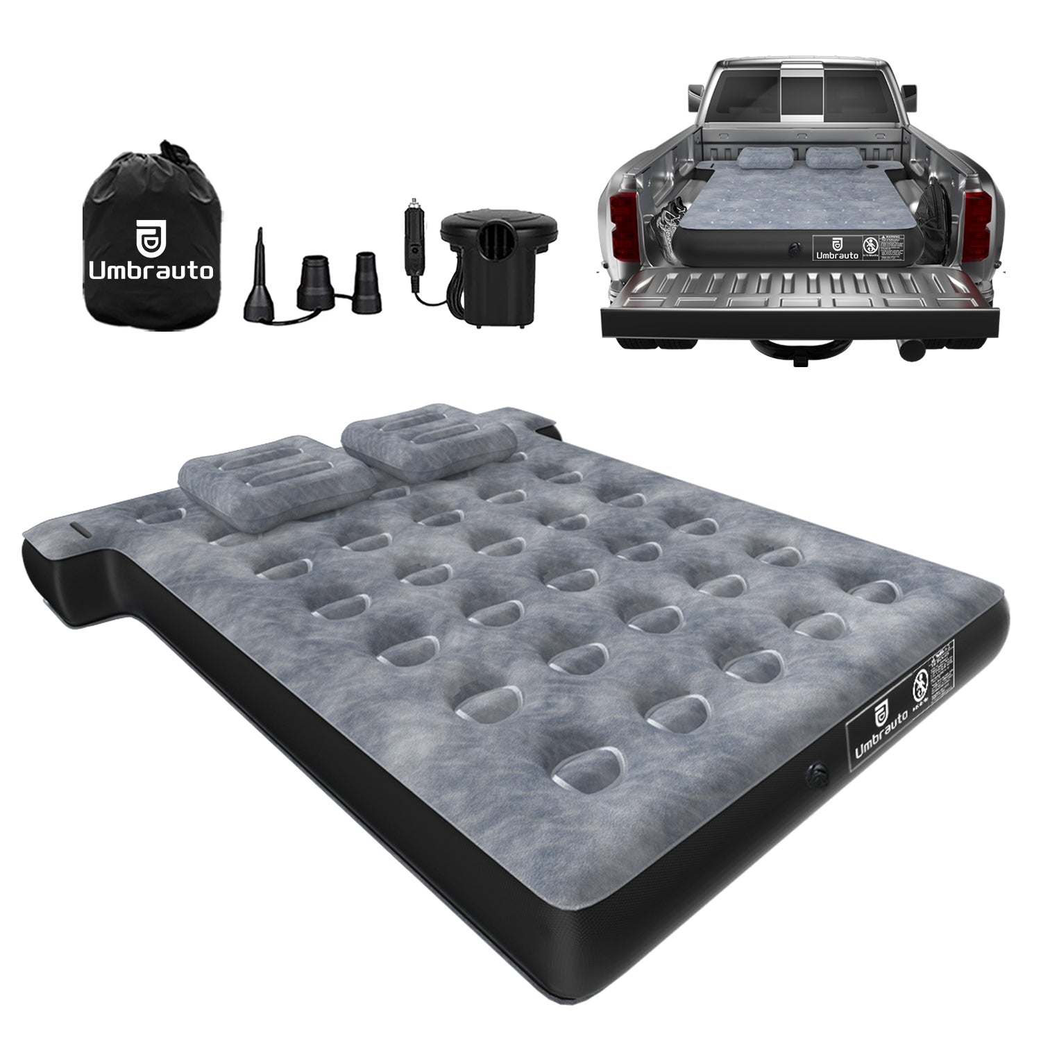Umbrauto T Shape Truck Bed Air Mattress Inflatable 5.5-5.8ft Short Truck Air Mattress for Camping
