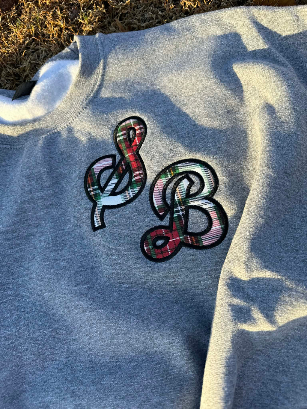 Sporty Script Monogram Applique Embroidered Sweatshirt