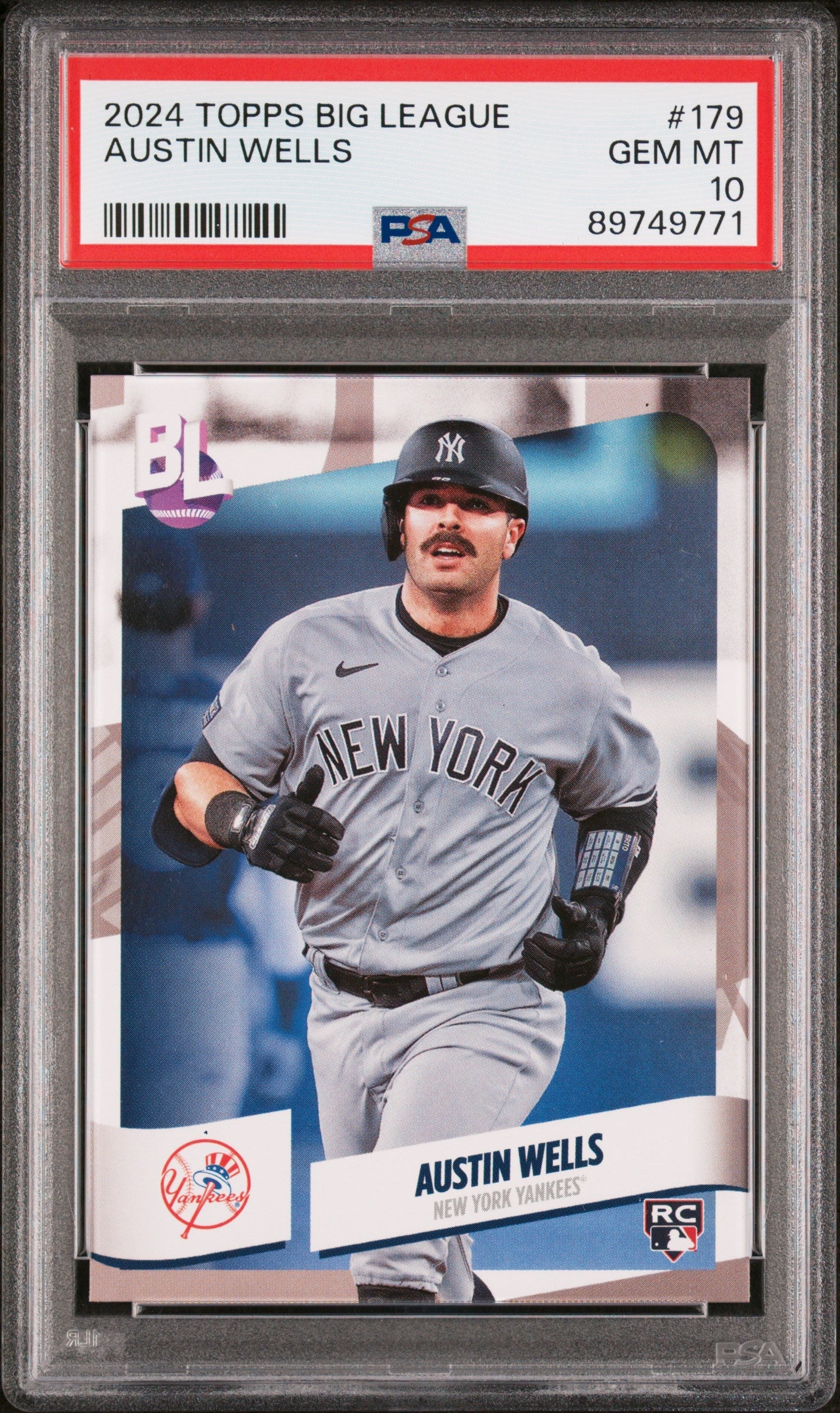 Graded 2024 Topps Big League Austin Wells #179 Rookie RC Baseball Card PSA 10 Gem Mint
