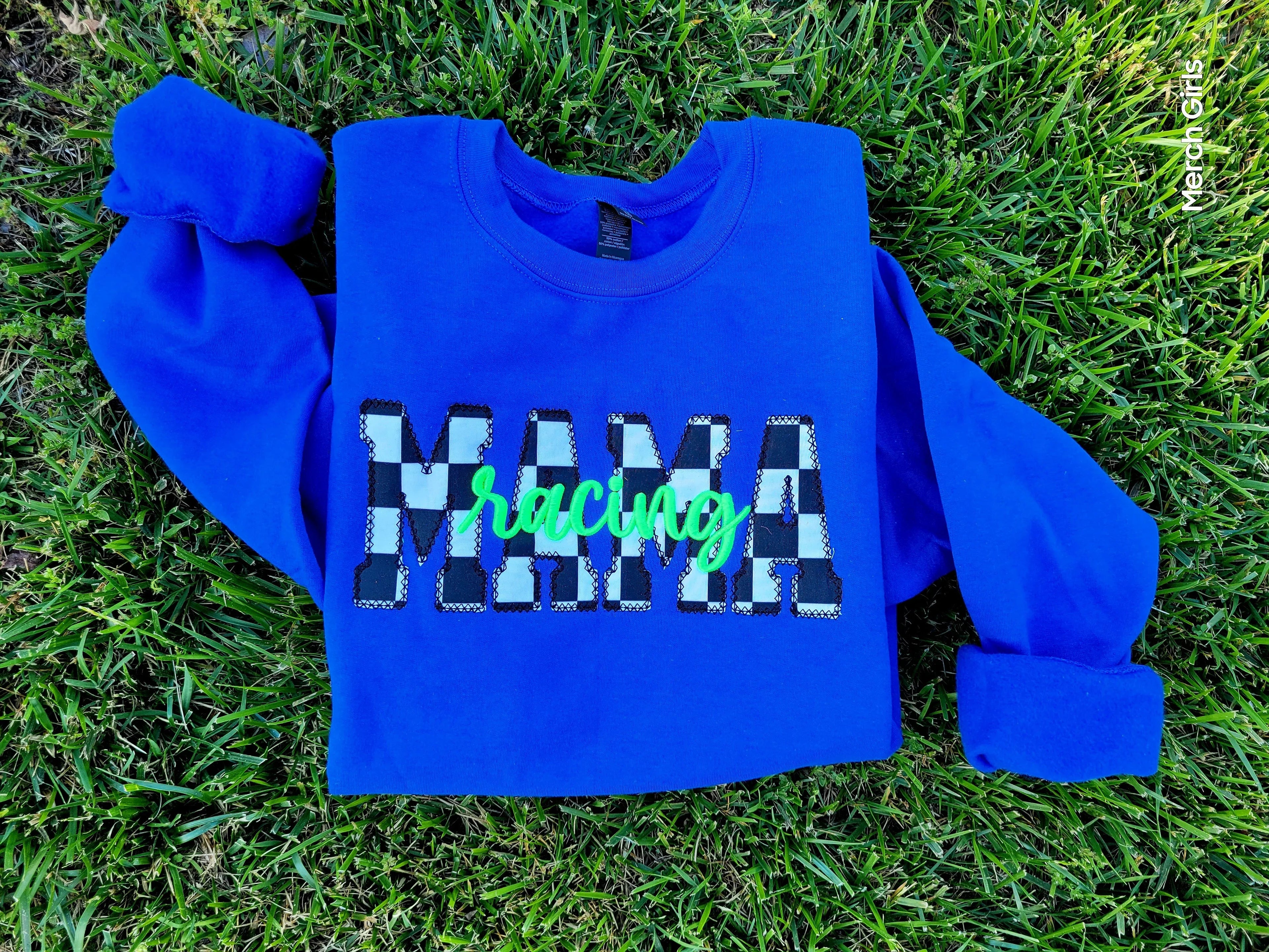 Custom Diamond Edge Applique with 3D Embroidered Text Shirt