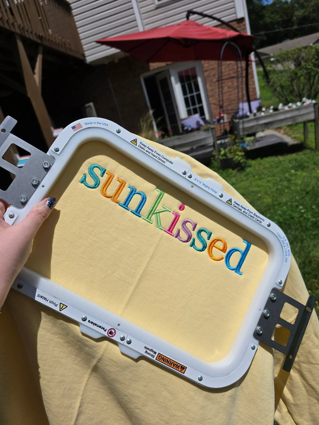 Vintage Summer Georgia Bold Serif Custom Phrase Embroidered Shirt