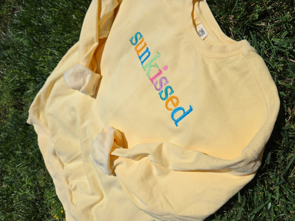 Vintage Summer Georgia Bold Serif Custom Phrase Embroidered Shirt