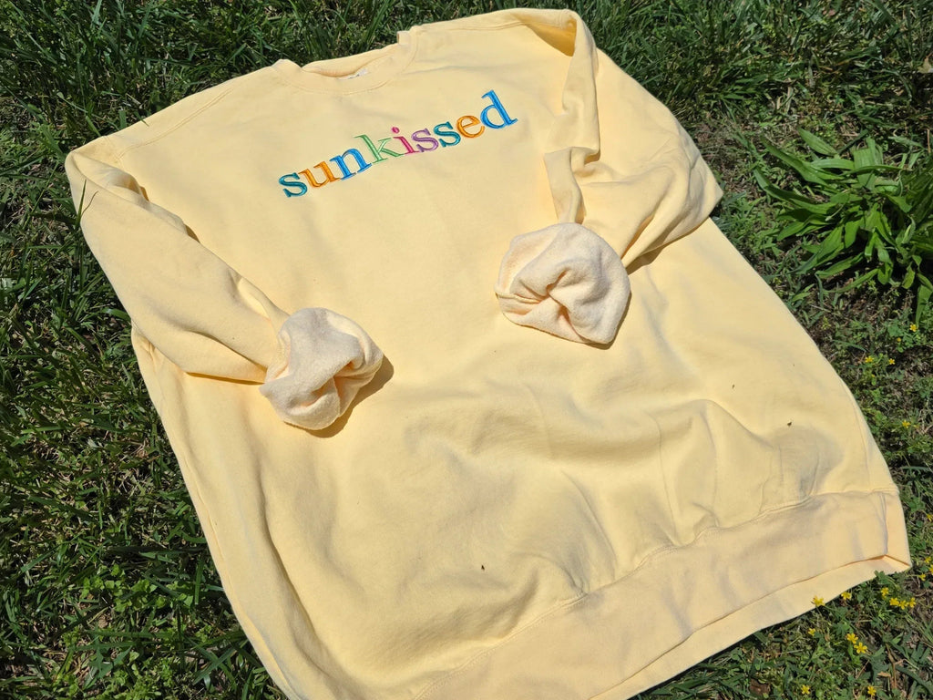 Vintage Summer Georgia Bold Serif Custom Phrase Embroidered Shirt