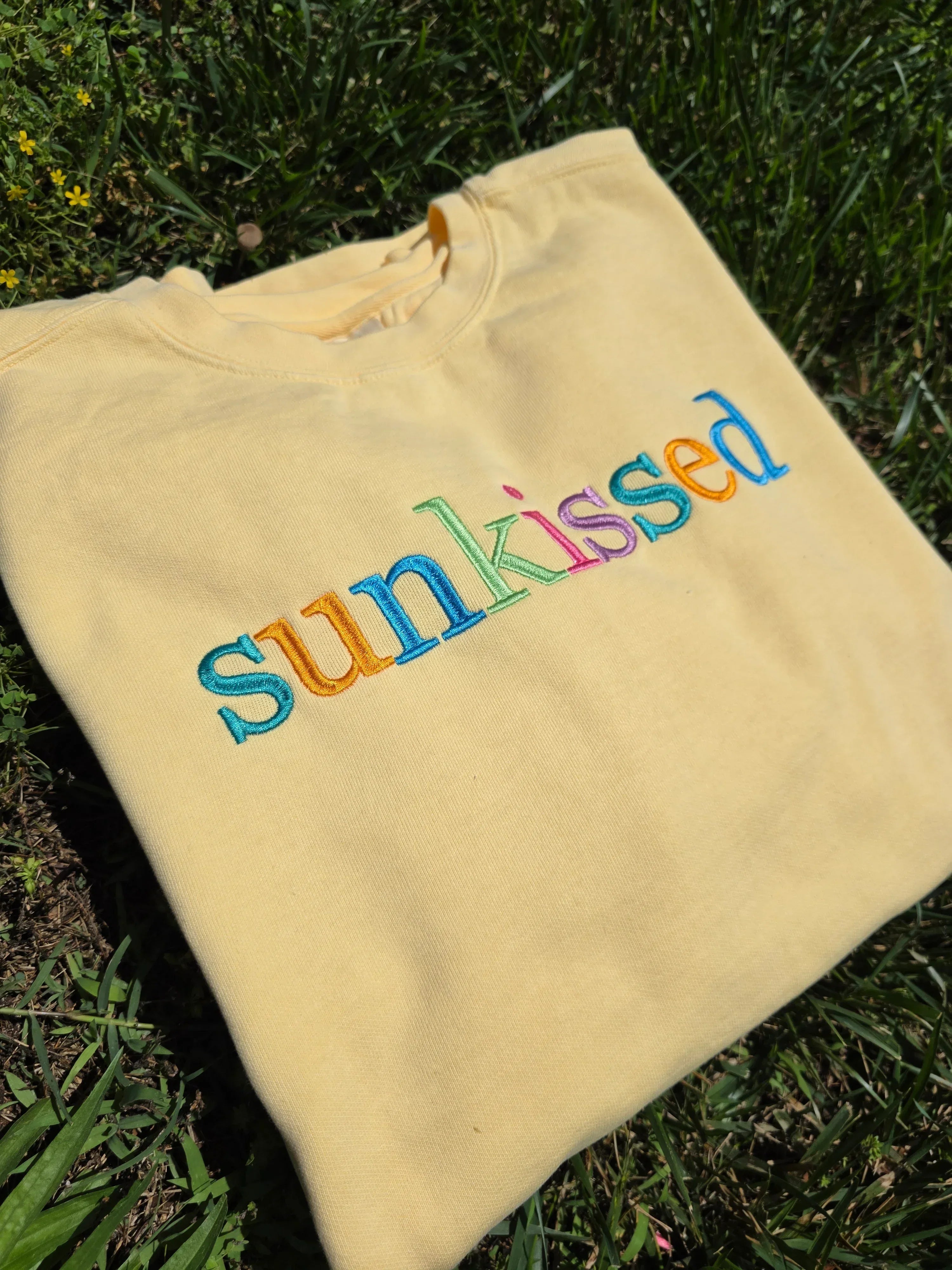 Vintage Summer Georgia Bold Serif Custom Phrase Embroidered Shirt