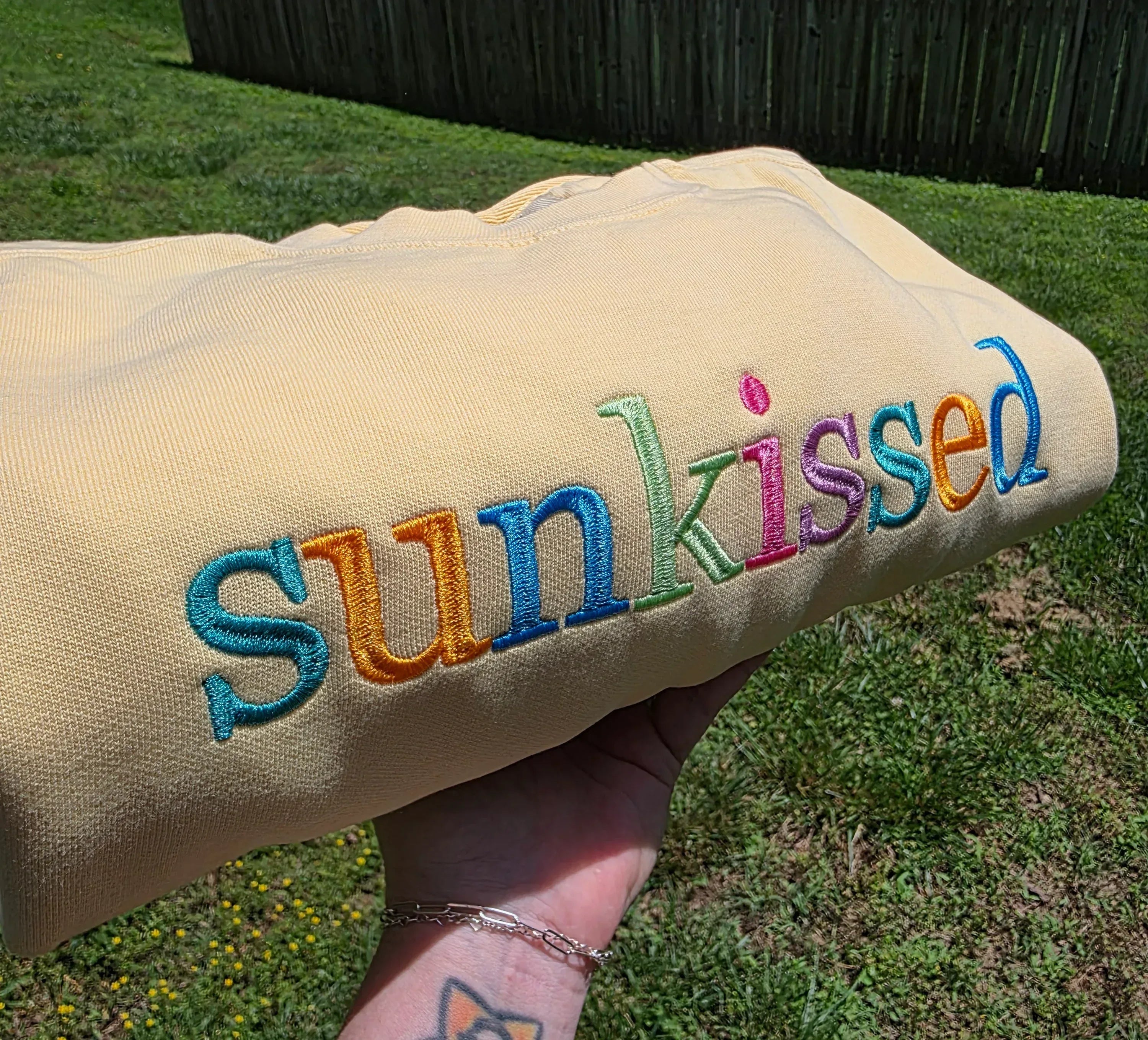 Vintage Summer Georgia Bold Serif Custom Phrase Embroidered Shirt