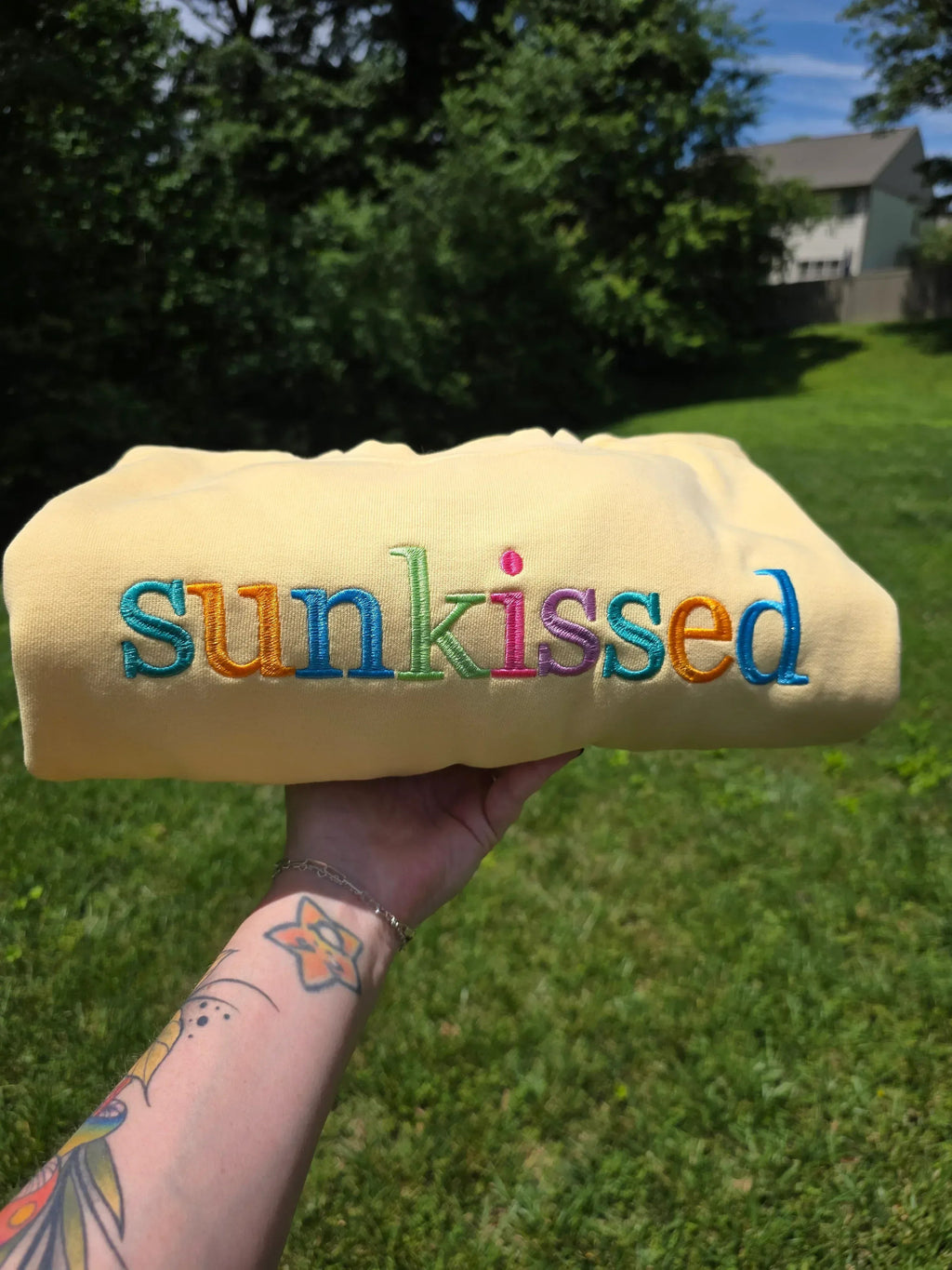 Vintage Summer Georgia Bold Serif Custom Phrase Embroidered Shirt