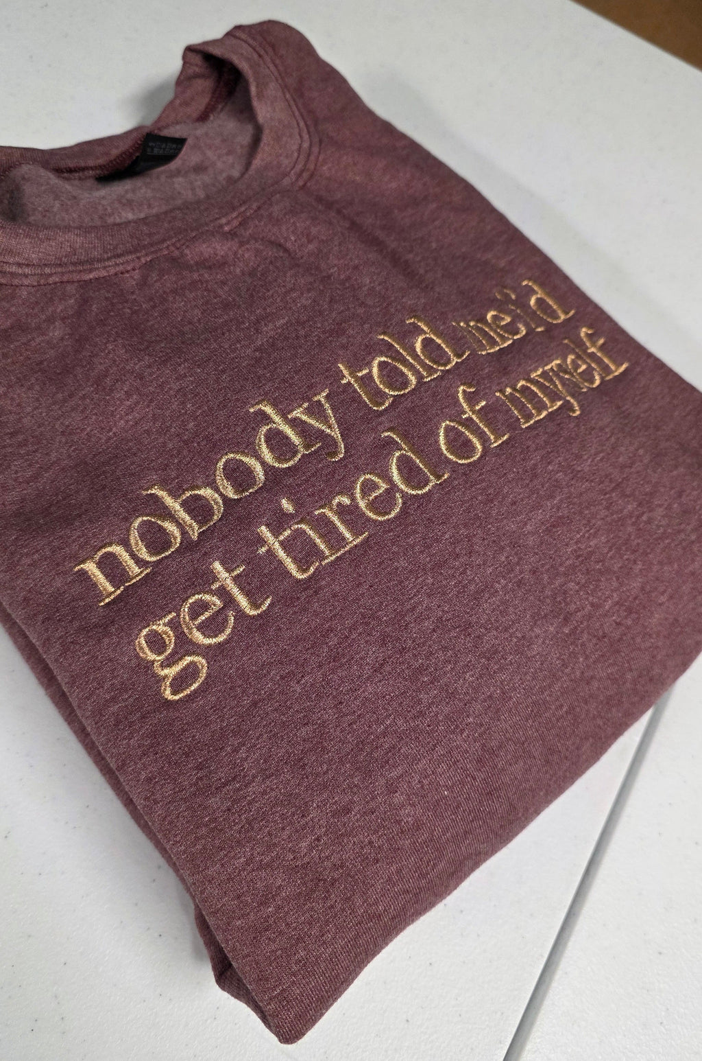 Custom Lyrics in Georgia Bold Serif Embroidered Shirt