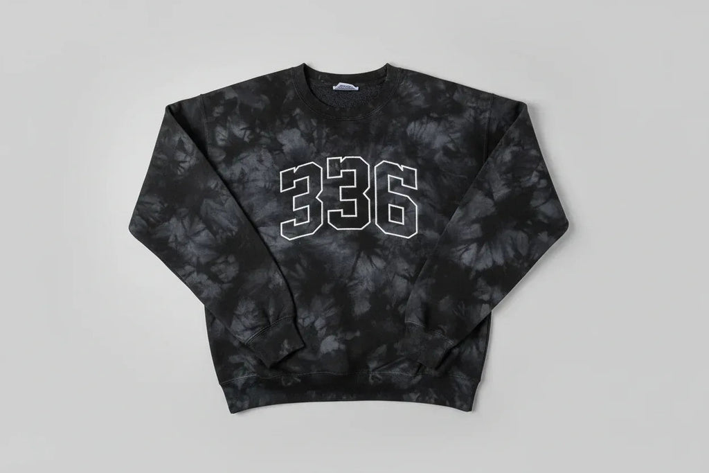 Custom Mascot | Area Code Varsity Outline Embroidered Tie-Dyed Sweatshirt