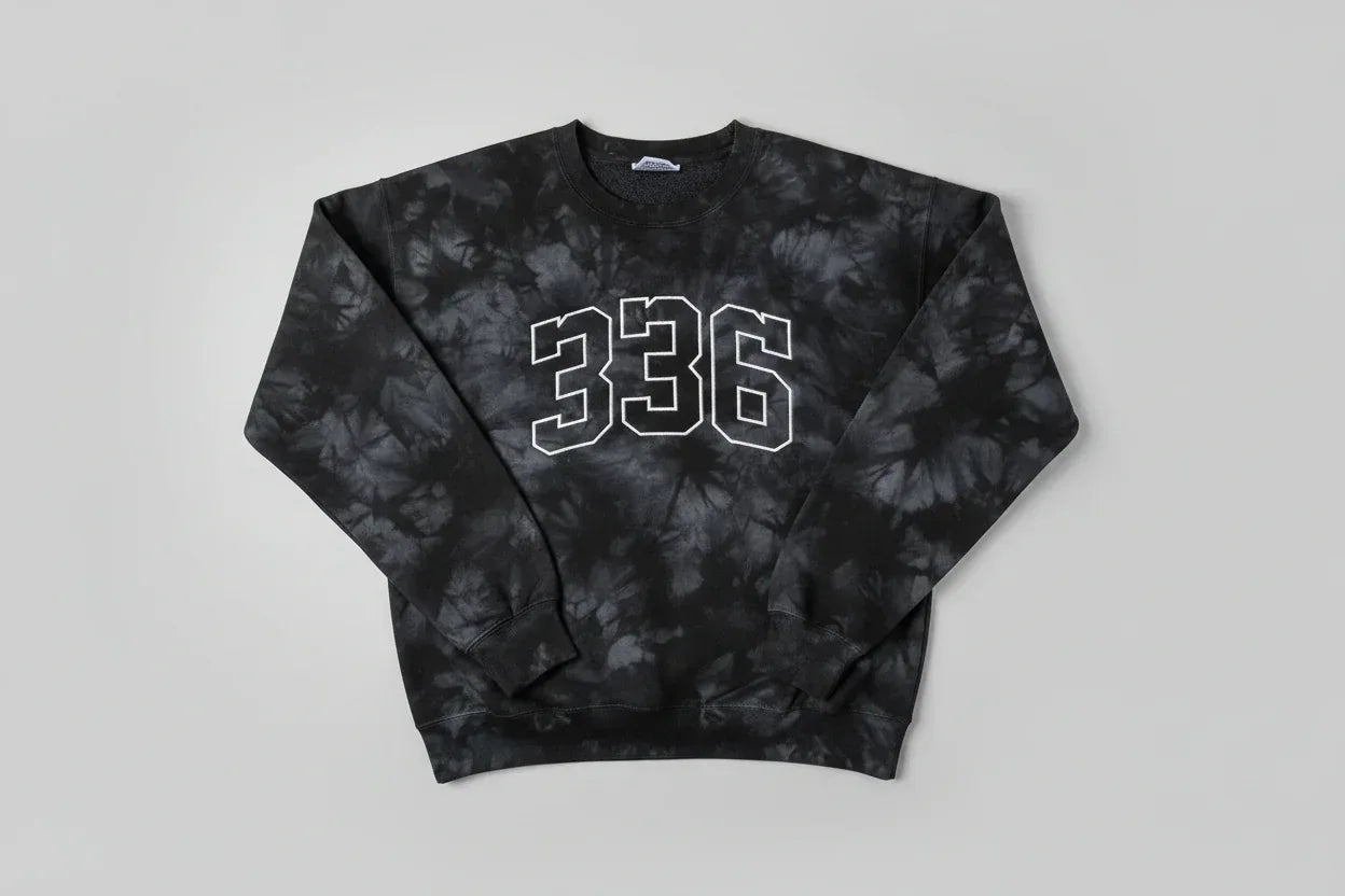 Custom Mascot | Area Code Varsity Outline Embroidered Tie-Dyed Sweatshirt