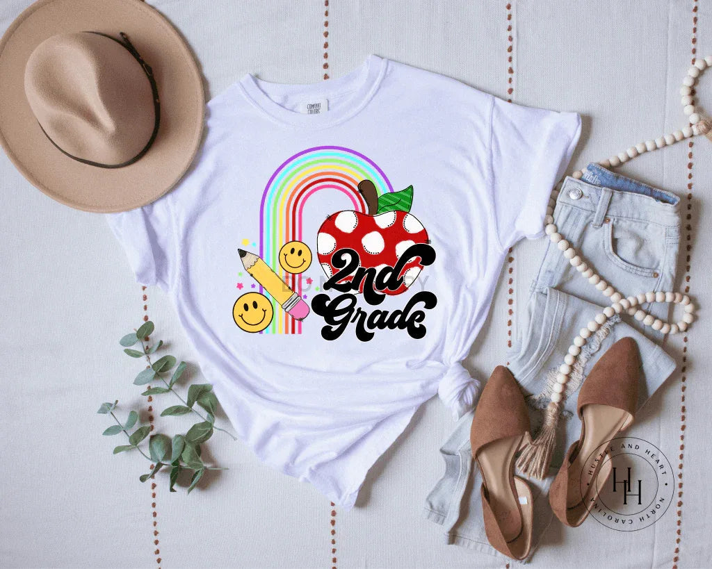 2nd Grade Rainbow Graphic Tee
