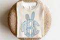 Blue Gingham Easter Bunny Monogram Graphic Tee
