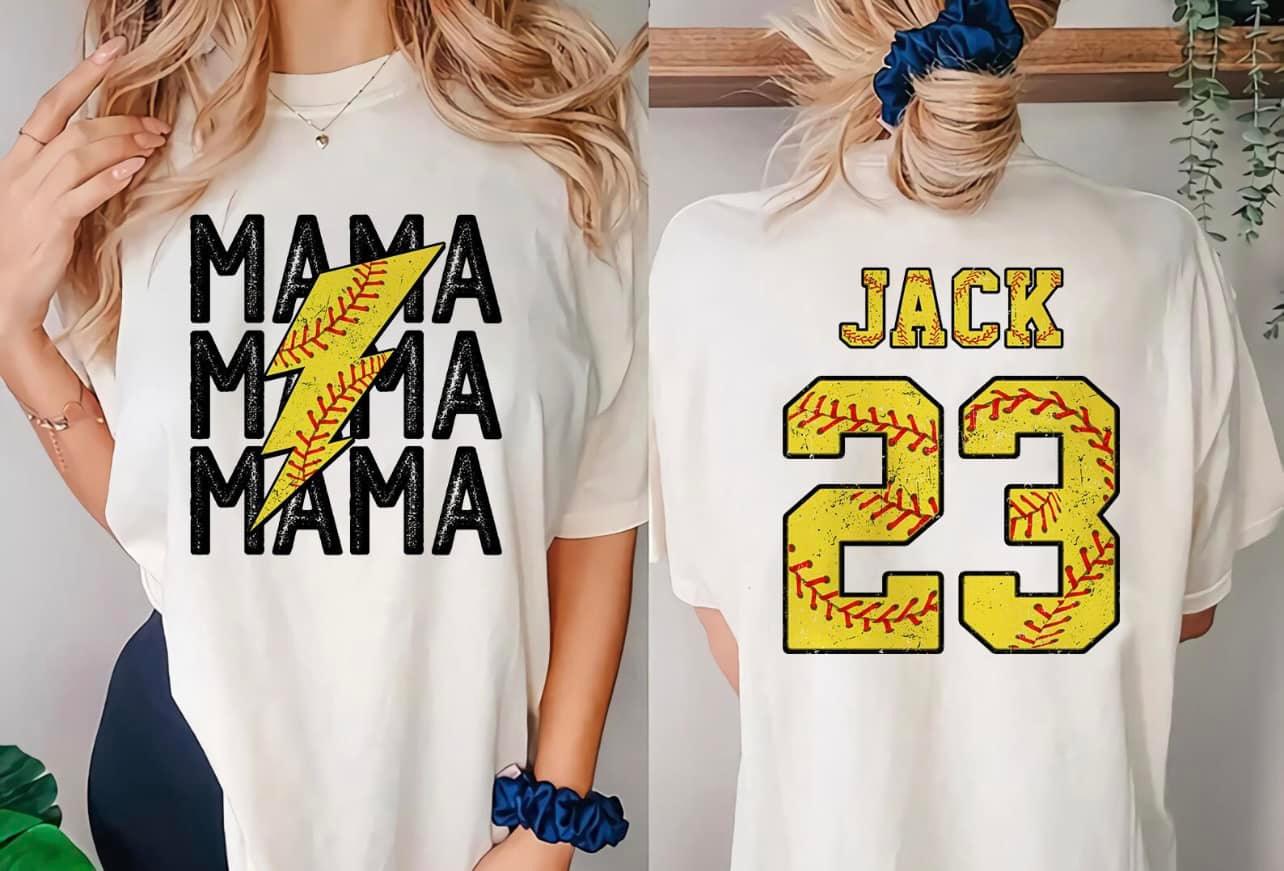 MAMA Customizable Softball Graphic Tee