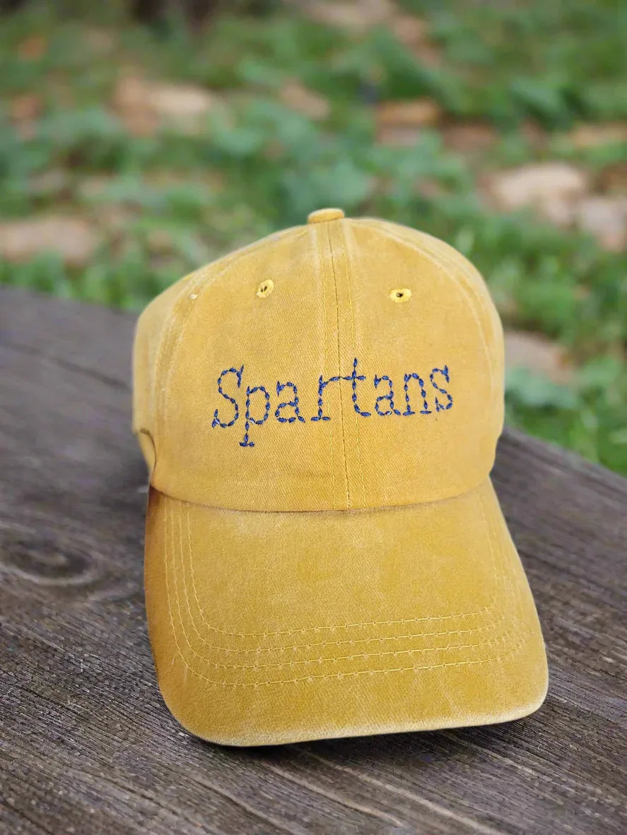 Embroidered Bean Stitch on Pigment-Dyed Twill Hat | Quick Ship