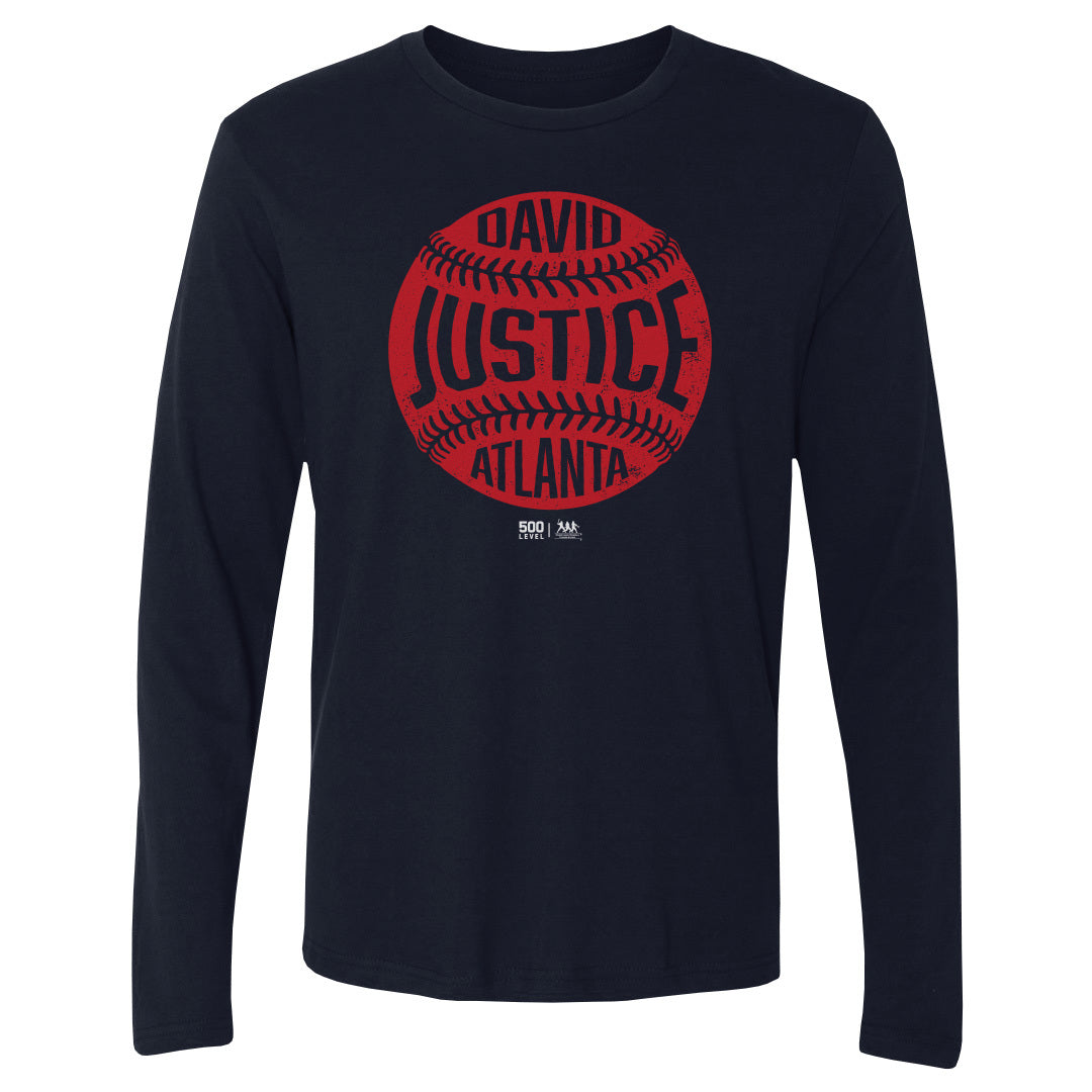 David Justice Atlanta Vintage Baseball WHT