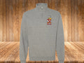 Havana Ducks Embroidered Quarter Zip Fleece Sweatshirt