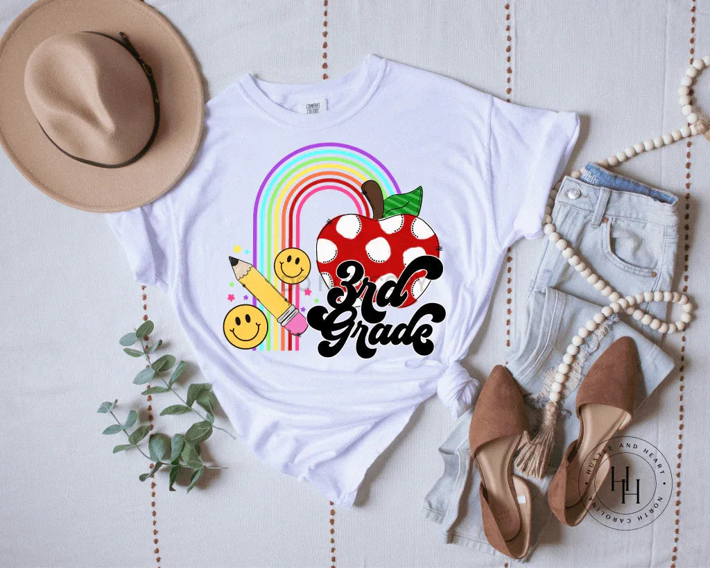 3rd Grade Rainbow Graphic Tee