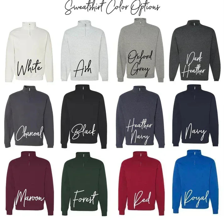 Custom Liberty Mascot or Title Embroidered Quarter Zip Unisex Fleece Pullover