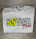 Softball Inlay Mama Mom Custom Embroidered Sweatshirt