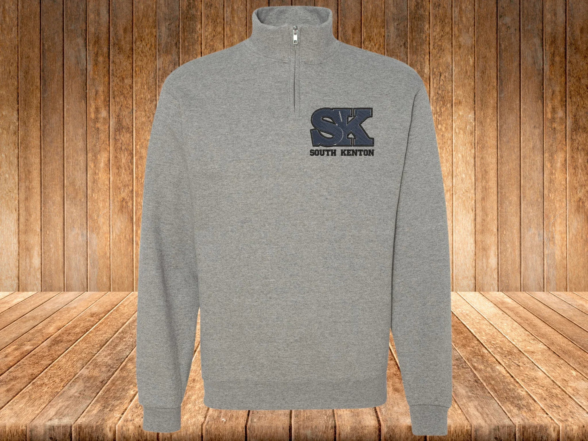 SK South Kenton Embroidered Quarter Zip Fleece Sweatshirt