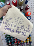 Happy Easter Icons Embroidered Shirt | QUICK SHIP