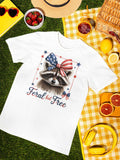 Feral But Free Raccoon Preppy Graphic Tee