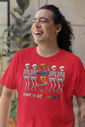 Dare To Be Yourself Rainbow Skeleton Graphic Tee