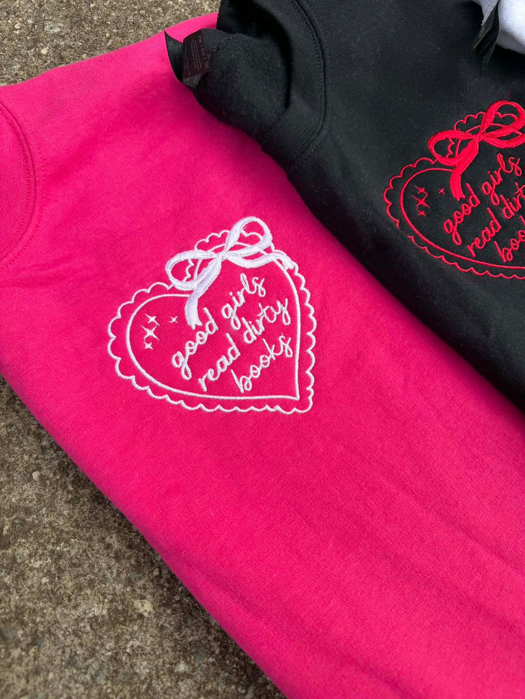 Good Girls Read Dirty Books Embroidered Sweatshirt