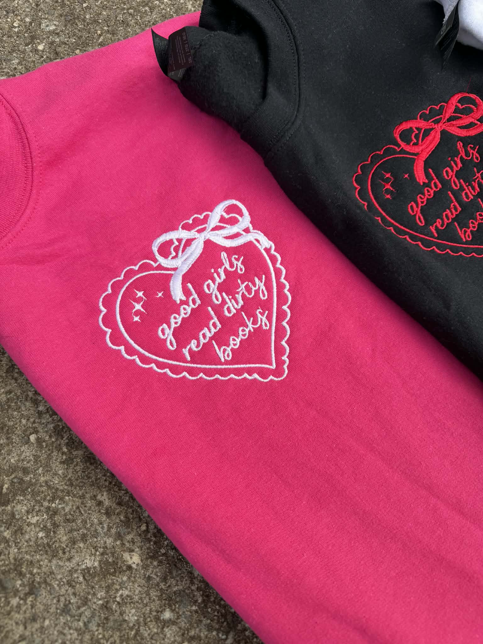Good Girls Read Dirty Books Embroidered Sweatshirt