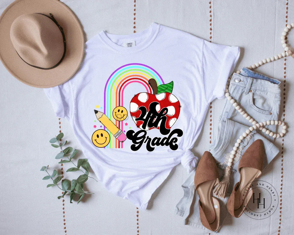 4th Grade Rainbow Graphic Tee