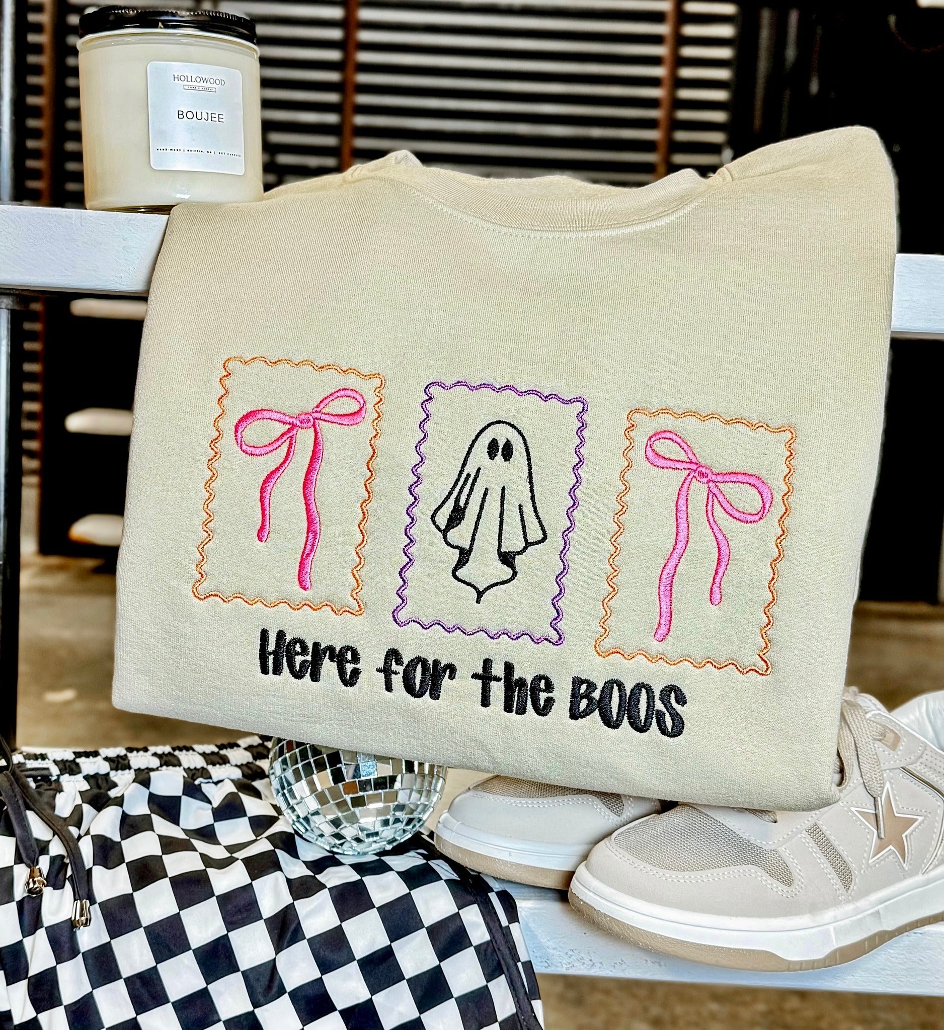 Here for the Boos Embroidered Sweatshirt
