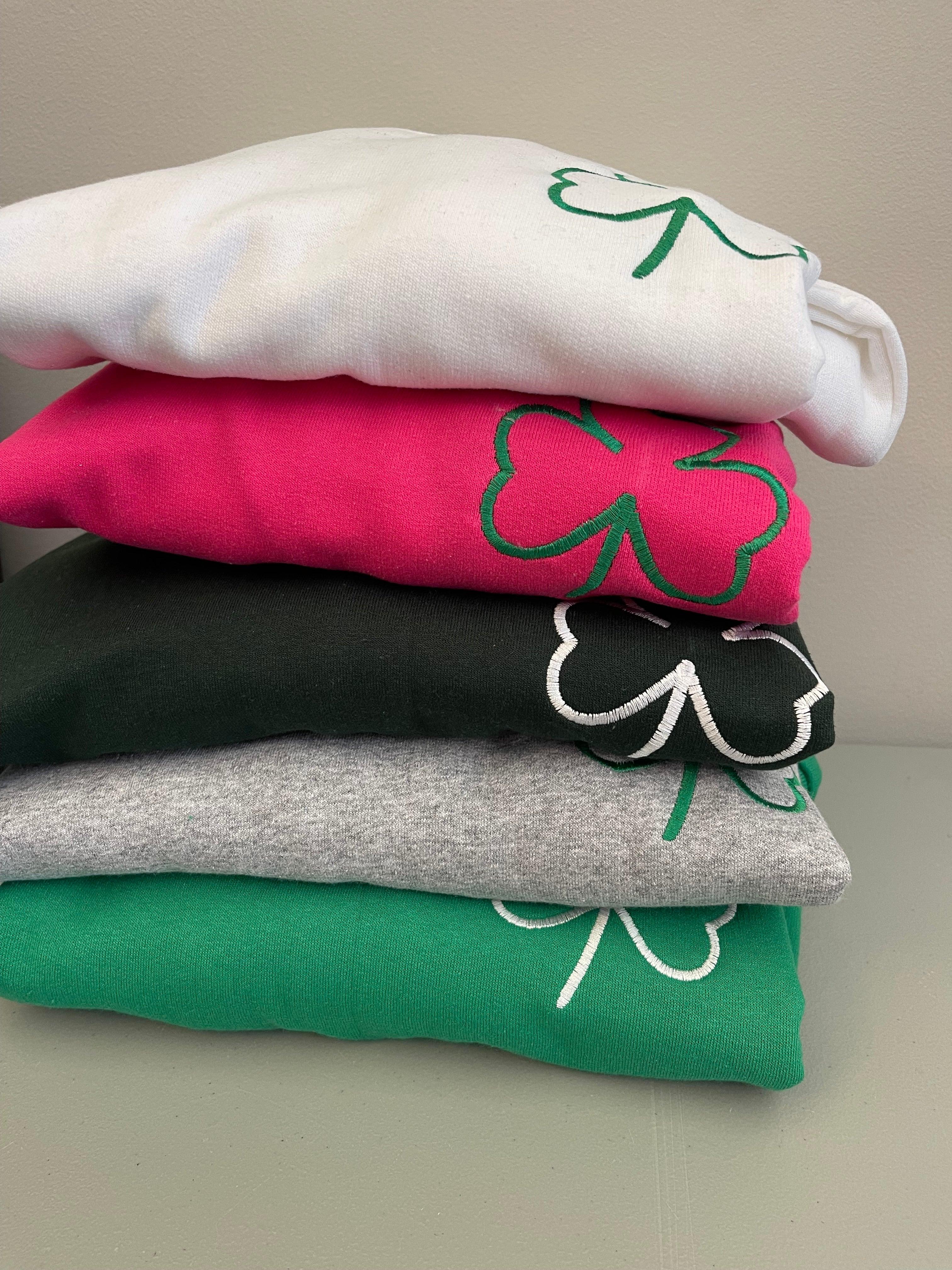 Clover Left Chest Embroidered Sweatshirt | QUICK SHIP