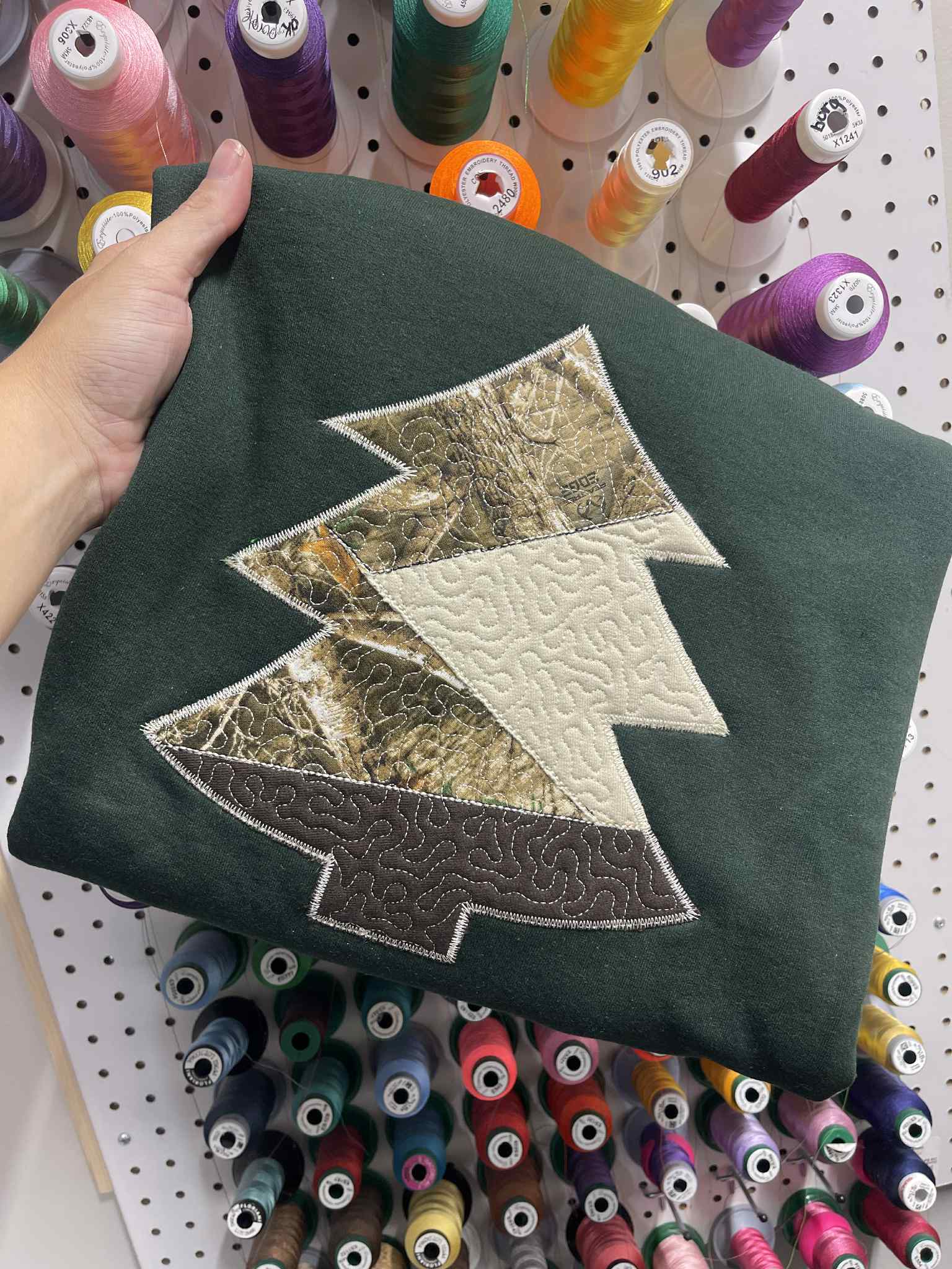 Realtree Edge Camouflage Applique Tree Embroidered Sweatshirt