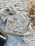Bow Doodle Collage Embroidered Sweatshirt