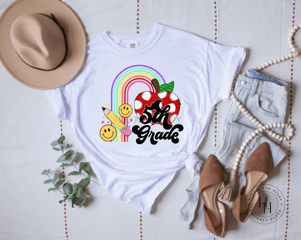 5th Grade Rainbow Graphic Tee