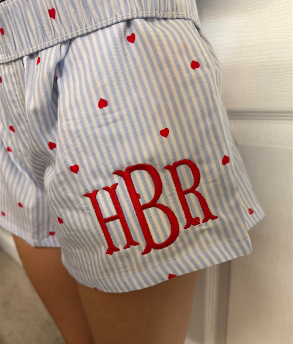 Monogram Embroidered Shorts