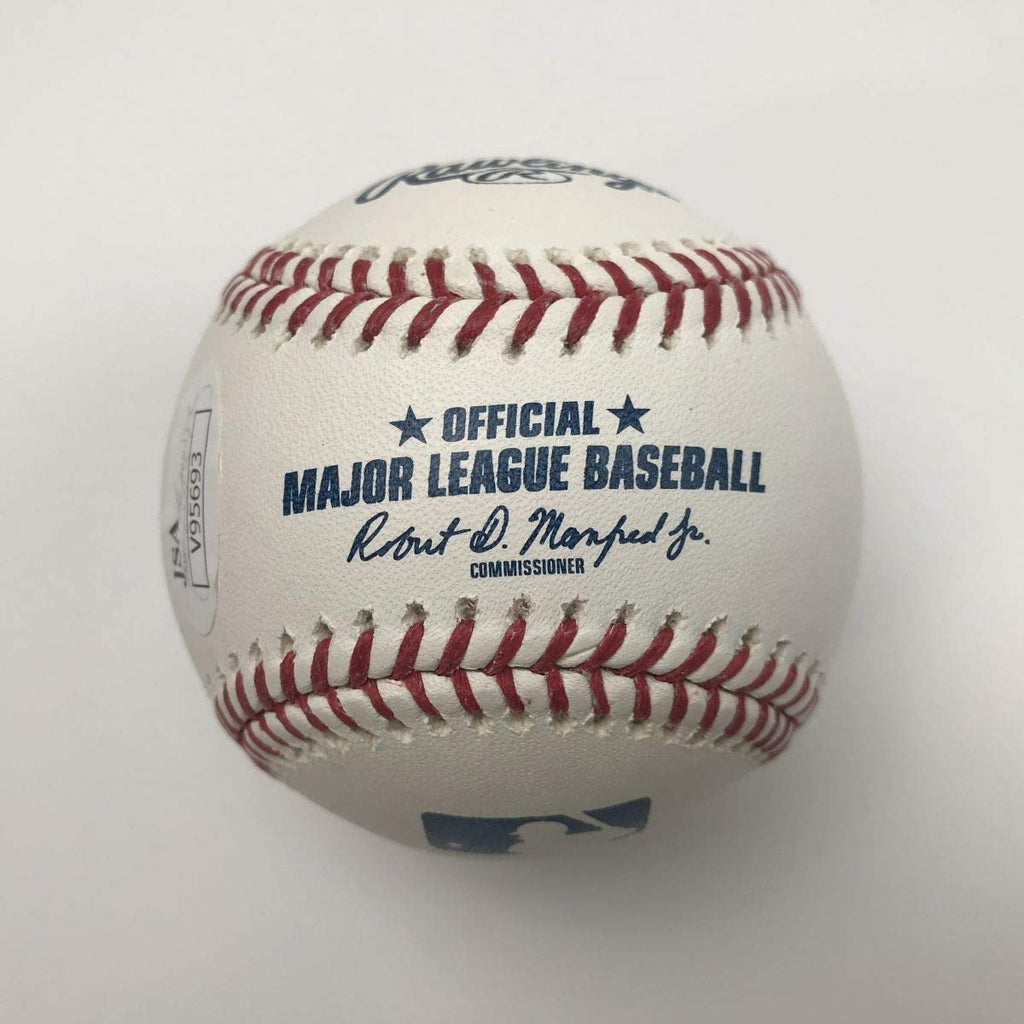 Autographed/Signed Trea Turner Rawlings Official Major League Baseball ROML JSA COA