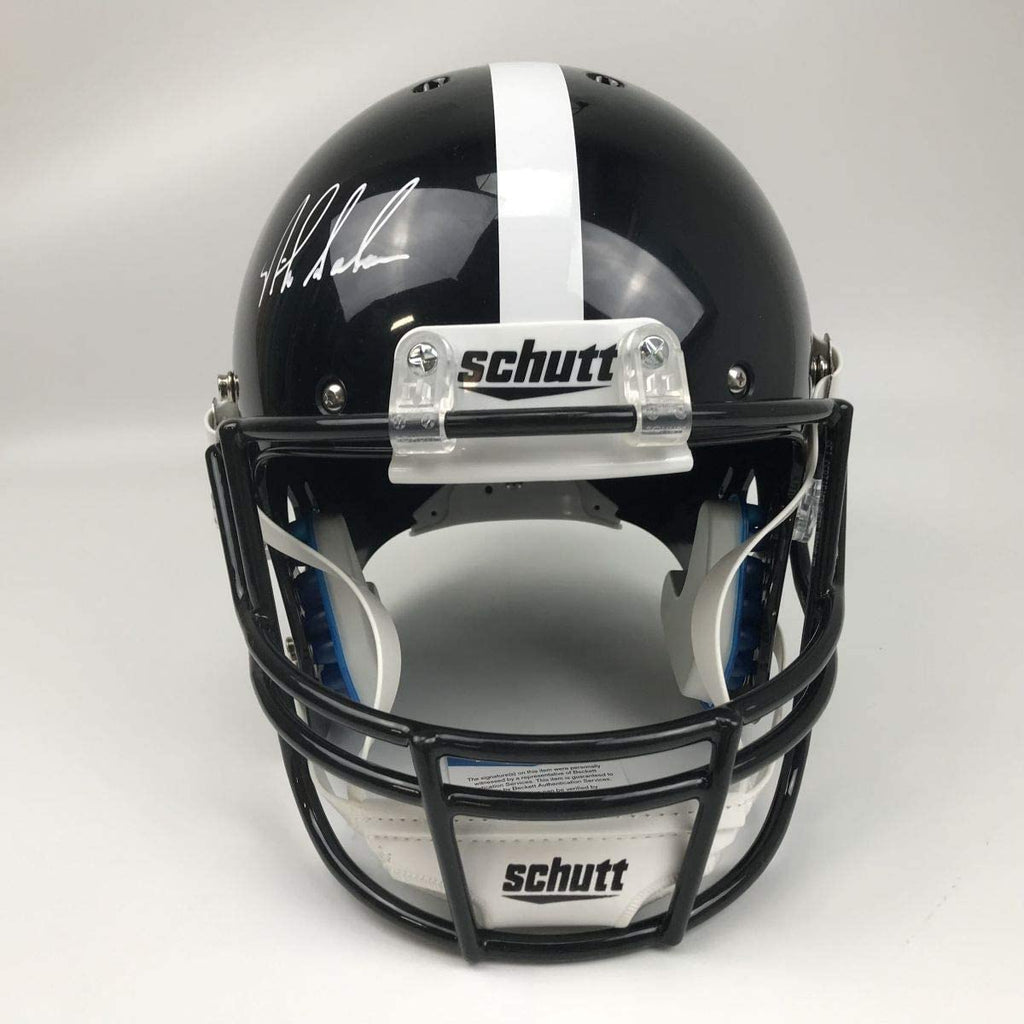 Autographed/Signed Nick Saban Alabama Crimson Tide Black Full Size FS F/S Replica College Football Helmet JSA COA