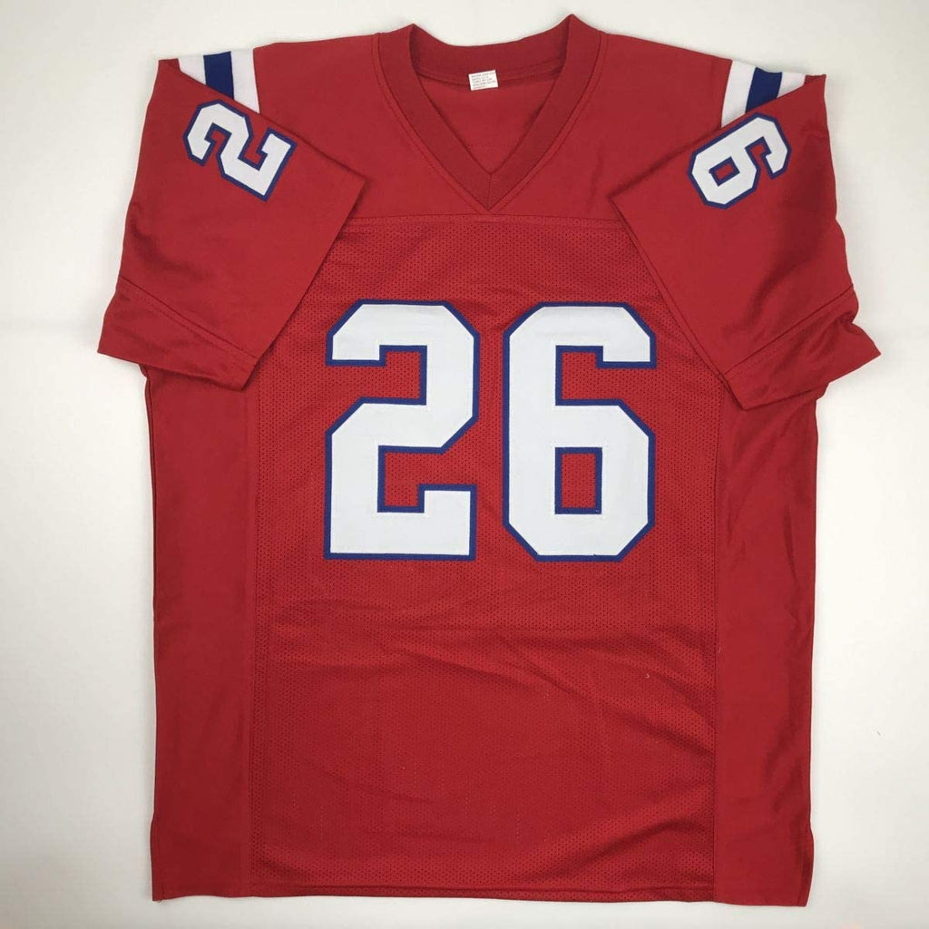 Autographed/Signed Sony Michel New England Red Football Jersey JSA COA