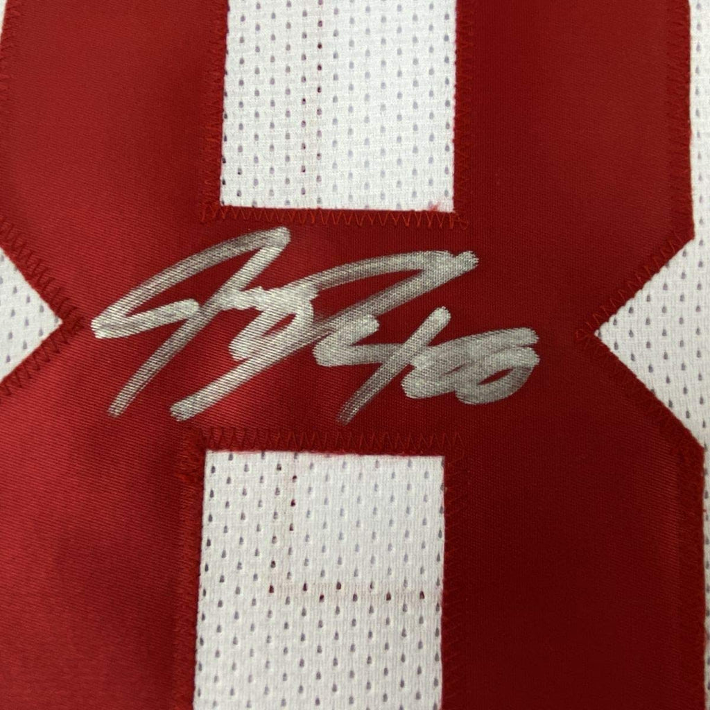 Autographed/Signed Jeremy Shockey New York White Football Jersey JSA COA