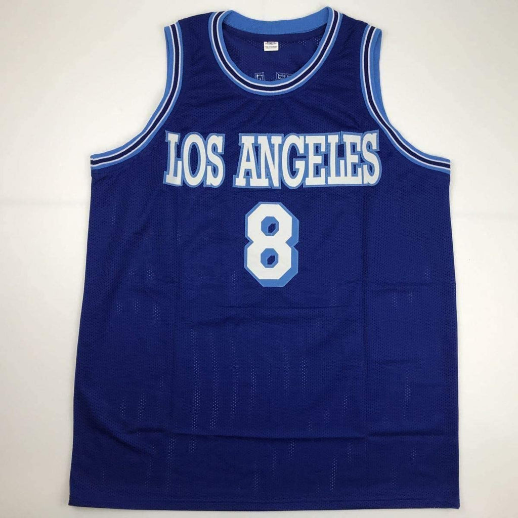 Autographed/Signed Kobe Bryant #8 Los Angeles LA Blue Retro Basketball Jersey PSA/DNA COA