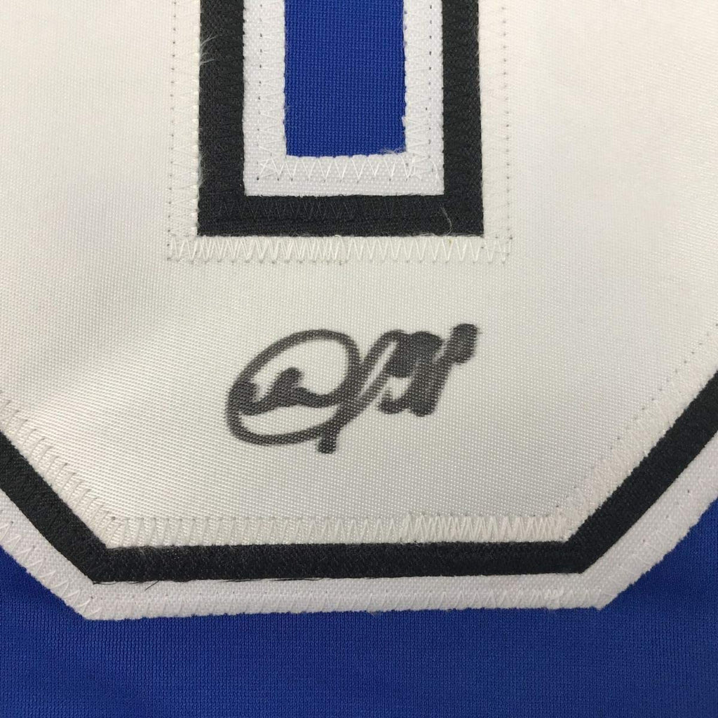 Framed Autographed/Signed Mikhail Sergachev 35x39 Tampa Bay Blue Hockey Jersey PSA/DNA COA