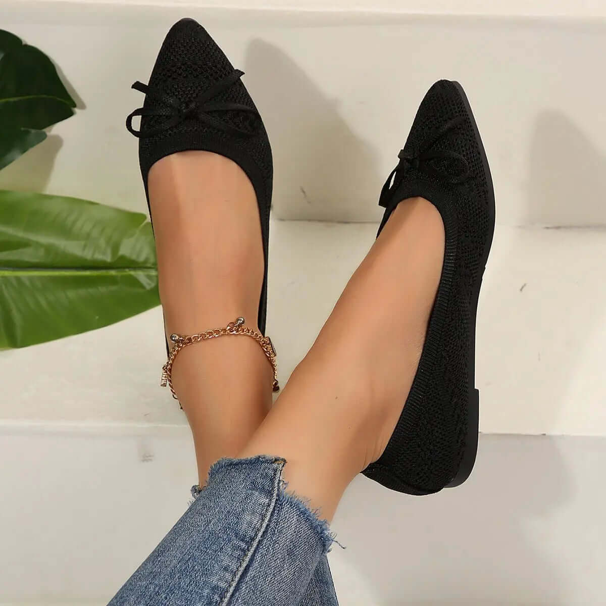 Knitted Pointed-toe Flats Shoes for Women - Ins Fashion