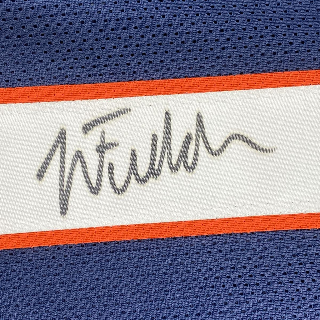 Autographed/Signed Justin Fields Chicago Blue Football Jersey JSA COA