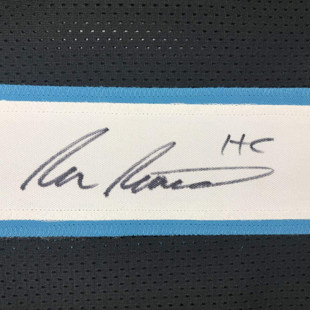 Autographed/Signed Ron Rivera Carolina Black Football Jersey Beckett BAS COA