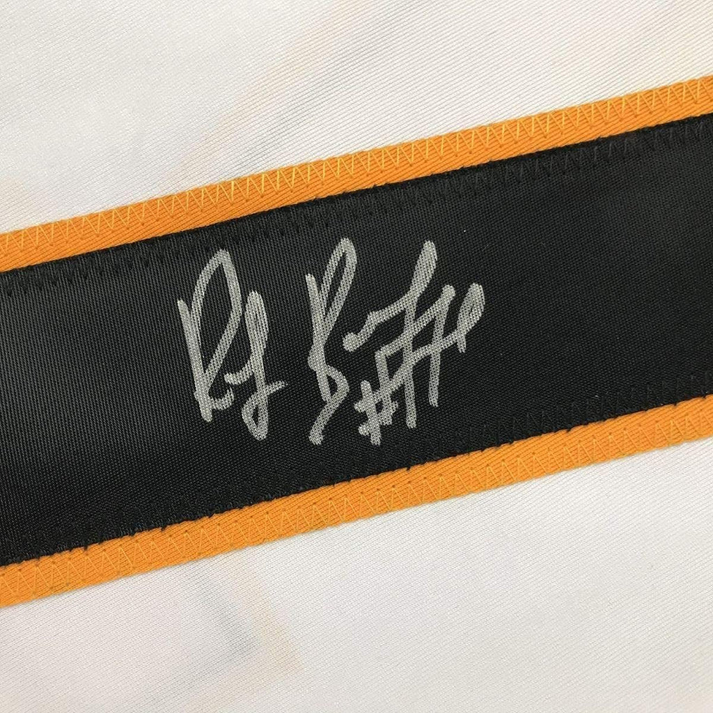 Framed Autographed/Signed Ray Bourque 35x39 Boston White Hockey Jersey JSA COA
