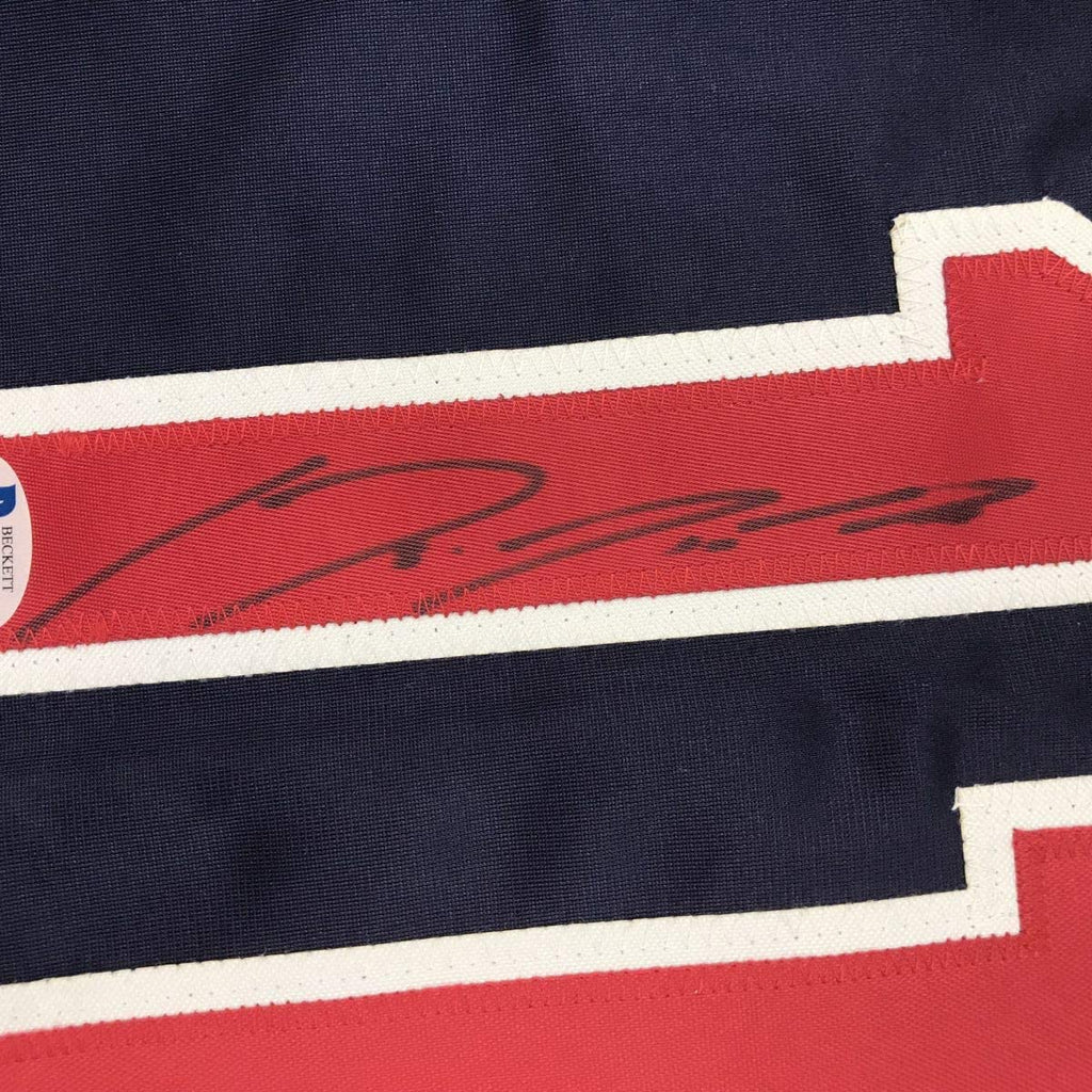 Autographed/Signed Jose Ramirez Cleveland Blue Baseball Jersey Beckett BAS COA