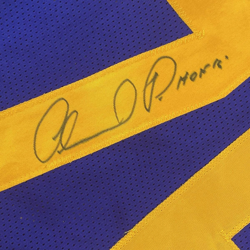 Autographed/Signed Orlando Pace HOF 16 St. Louis Retro Blue Football Jersey JSA COA